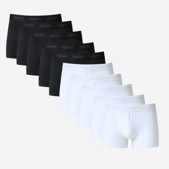 Kit 10 Cuecas Boxers Brancas e Pretas Nuvvo 2